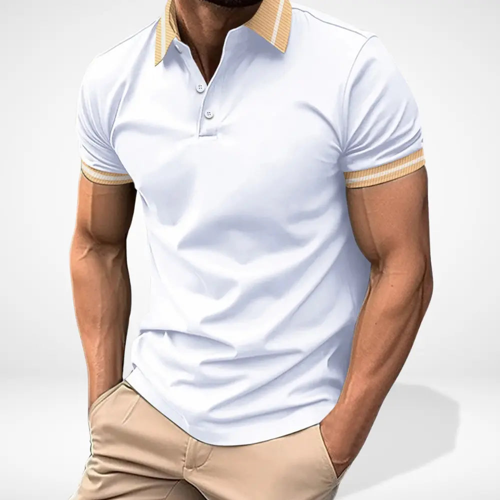 Polo homme coupe droite – Col contrasté et maille piquée