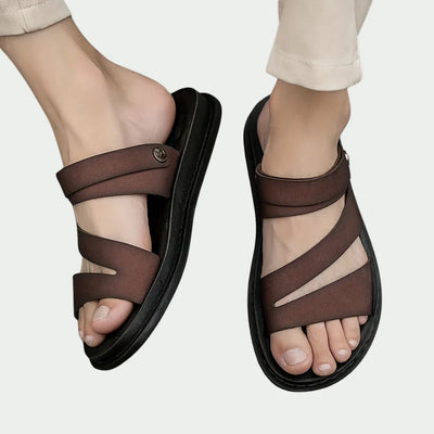 Sandales homme en cuir Leroux Mode– Style estival décontracté et confort pieds nus