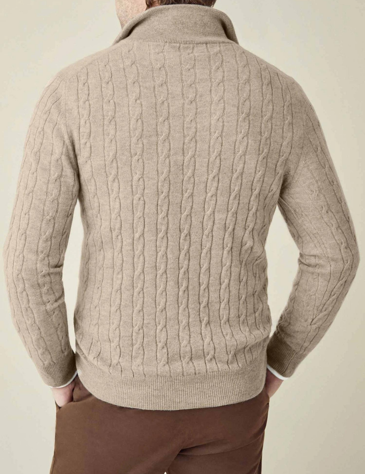 Pull torsadé homme à col zippé