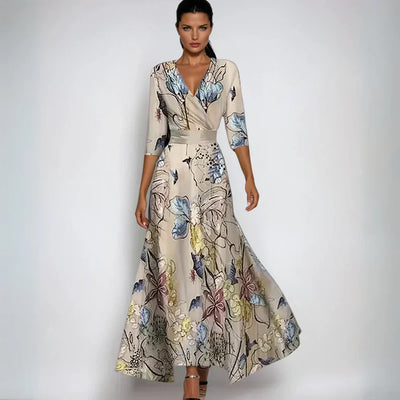 Isa | Robe portefeuille fleurie stylée pour une élégance sans effort