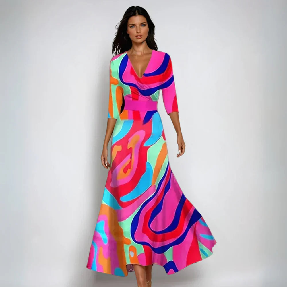 Isa | Robe portefeuille fleurie stylée pour une élégance sans effort