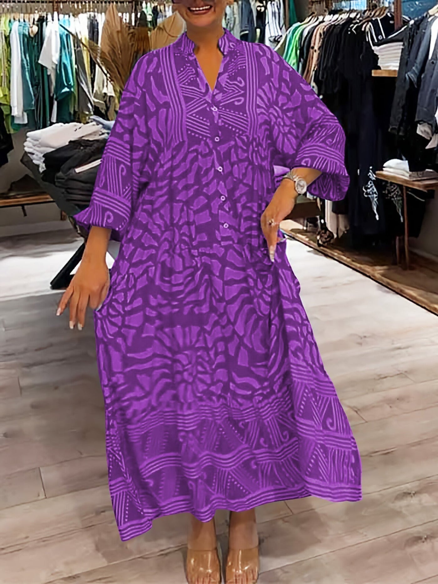 Mira | Robe Imprimée à Col V