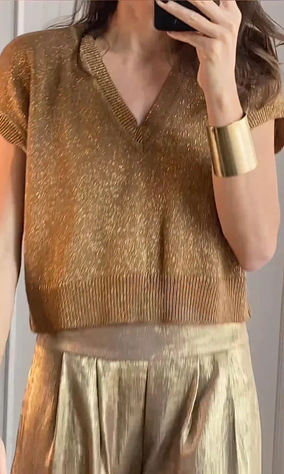 Yanira - Ensemble deux pièces avec pantalon et manches courtes pour femmes