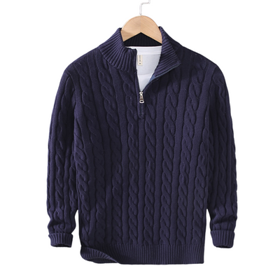 Pull demi-zip homme en coton