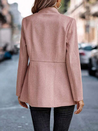Rose - Blazer moderne en rose uni à manches longues