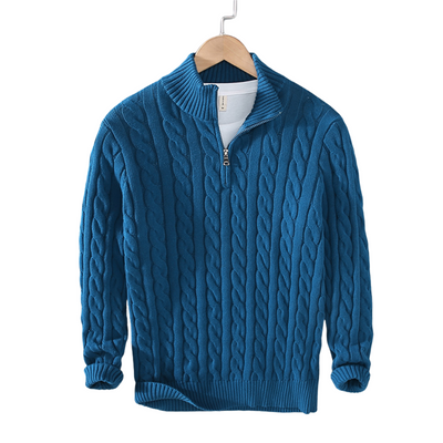 Pull demi-zip homme en coton