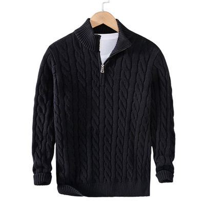 Pull demi-zip homme en coton