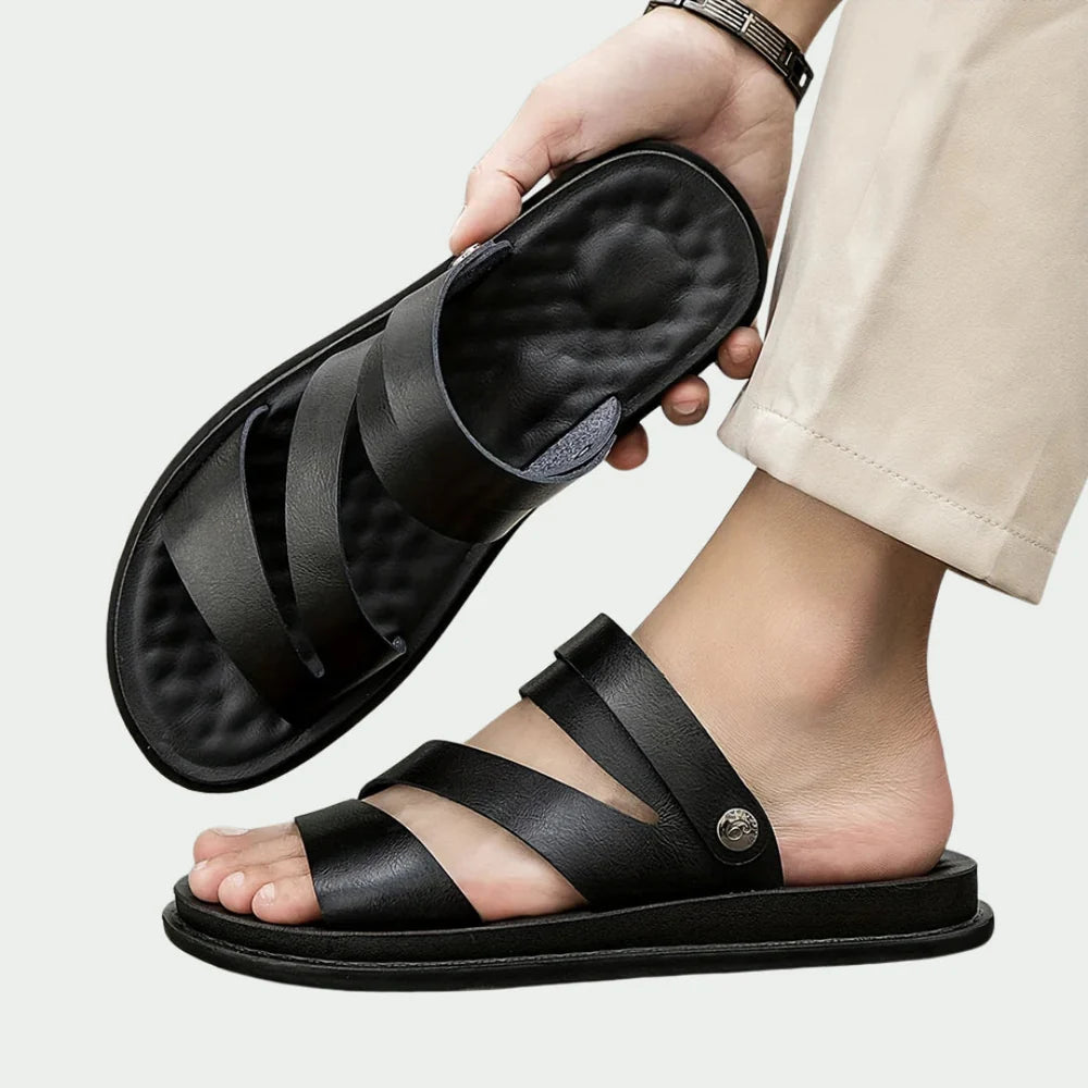 Sandales homme en cuir Leroux Mode– Style estival décontracté et confort pieds nus
