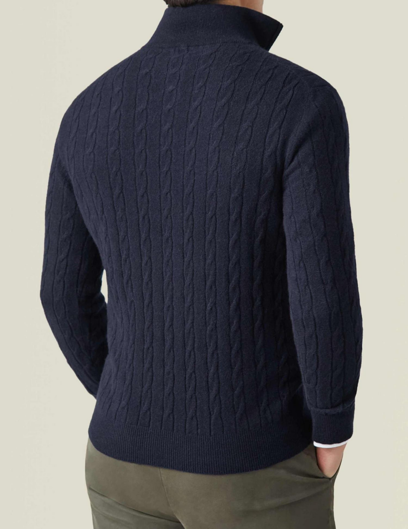 Pull torsadé homme à col zippé