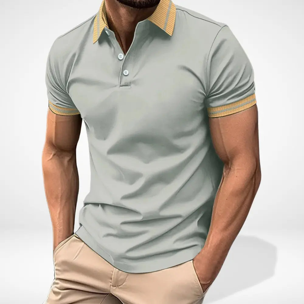 Polo homme coupe droite – Col contrasté et maille piquée
