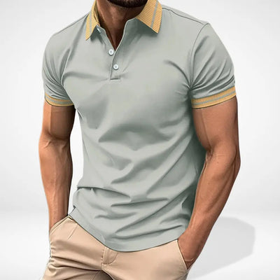 Polo homme coupe droite – Col contrasté et maille piquée