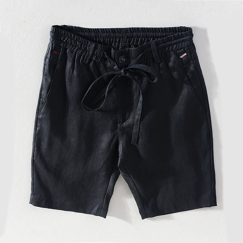 Stan – Shorts en Lin Confortables Mi-Taille en Couleur Unie