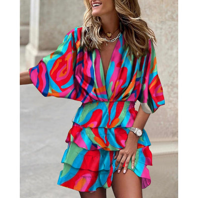 YOLANTE | Robe d'été multicolore tendance