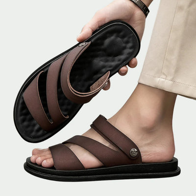 Sandales homme en cuir Leroux Mode– Style estival décontracté et confort pieds nus