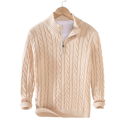 Pull demi-zip homme en coton
