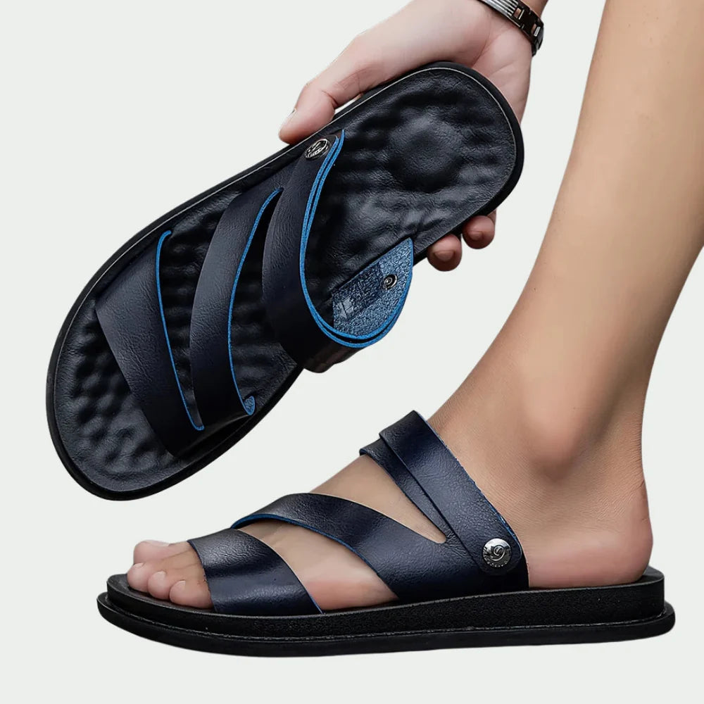 Sandales homme en cuir Leroux Mode– Style estival décontracté et confort pieds nus