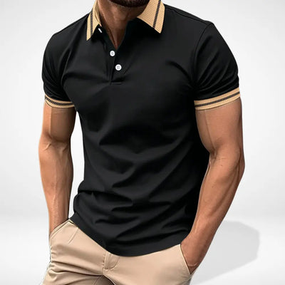 Polo homme coupe droite – Col contrasté et maille piquée