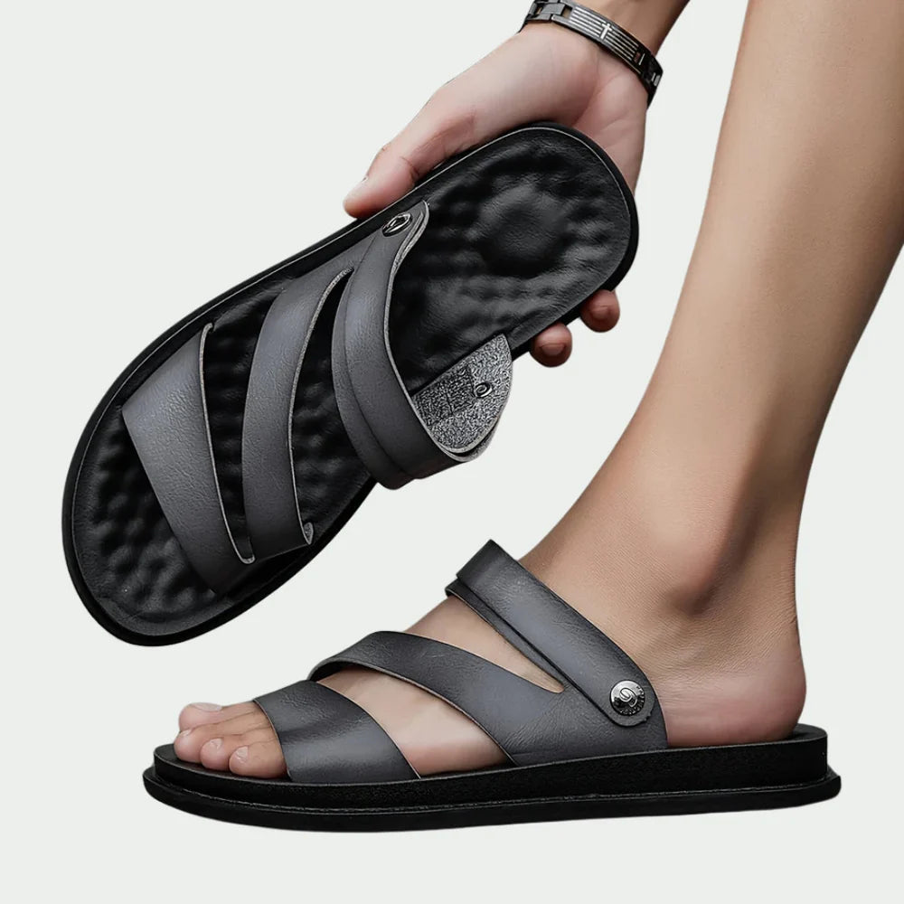 Sandales homme en cuir Leroux Mode– Style estival décontracté et confort pieds nus