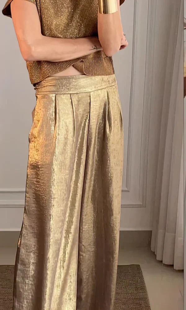 Yanira - Ensemble deux pièces avec pantalon et manches courtes pour femmes