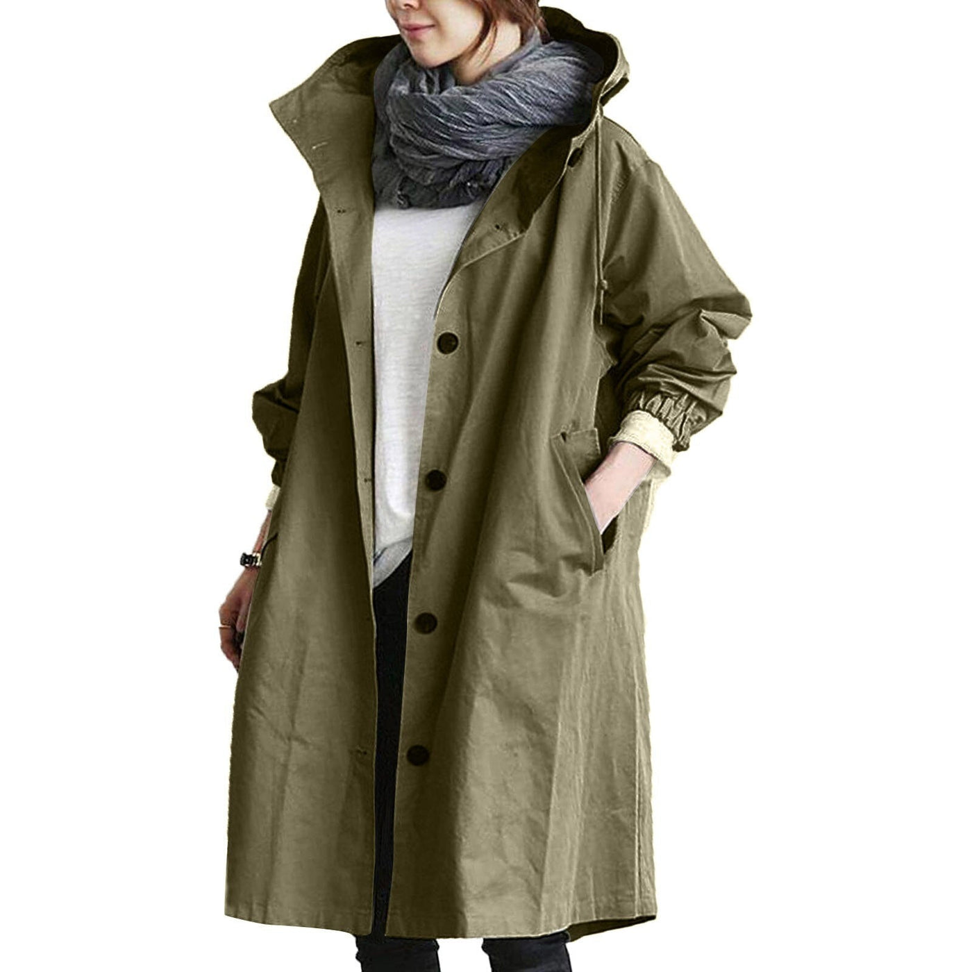 ADALEE - Long manteau imperméable pour femmes, parfait pour le printemps et l'été