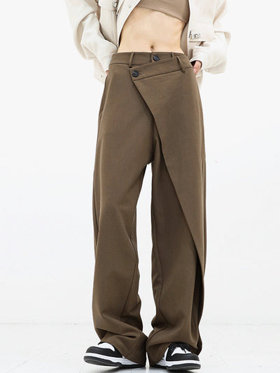 Pantalon large asymétrique - pantalon élégant pour femmes sur mesure