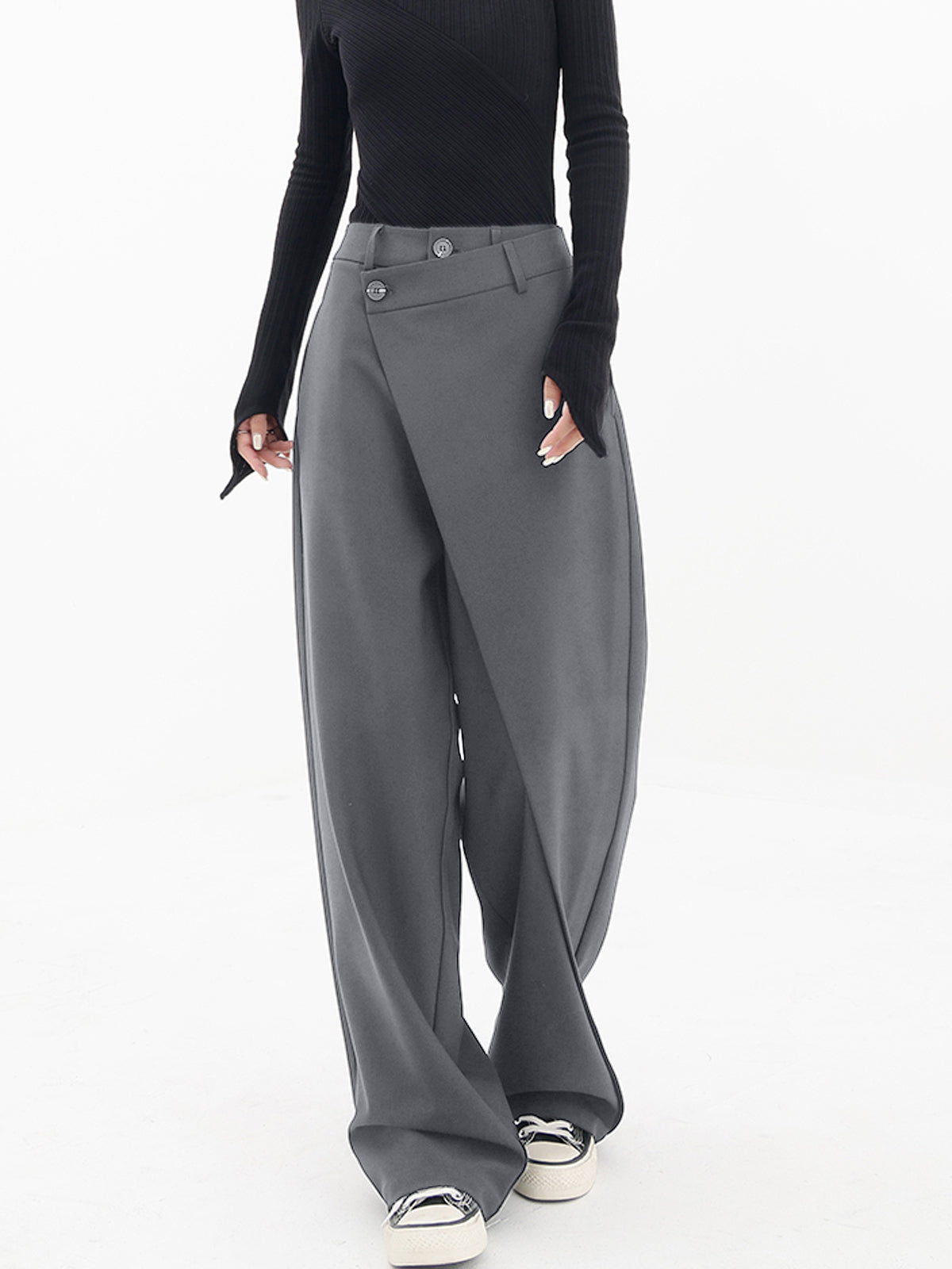 Pantalon large asymétrique - pantalon élégant pour femmes sur mesure