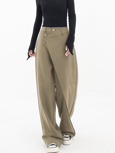 Pantalon large asymétrique - pantalon élégant pour femmes sur mesure