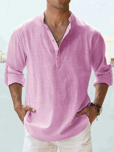 Chemise légère et polyvalente pour homme – Manches longues – Style casual chic