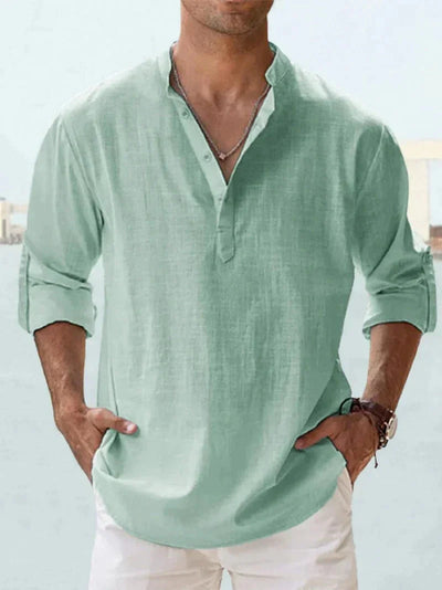 Chemise légère et polyvalente pour homme – Manches longues – Style casual chic
