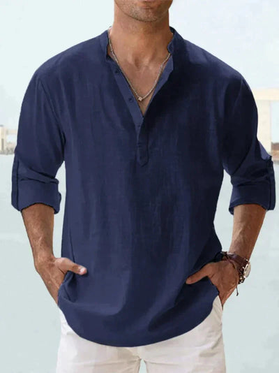 Chemise légère et polyvalente pour homme – Manches longues – Style casual chic