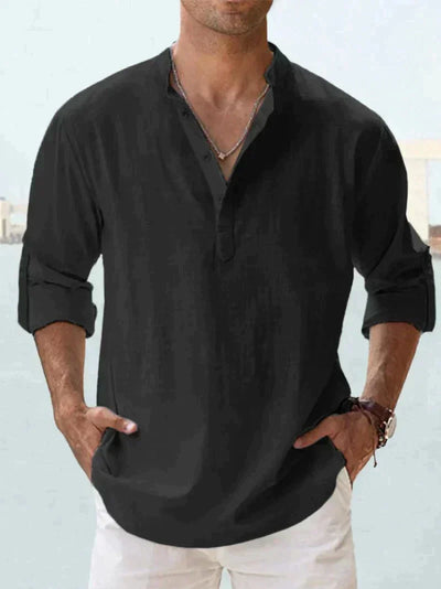 Chemise légère et polyvalente pour homme – Manches longues – Style casual chic