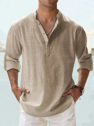 Chemise légère et polyvalente pour homme – Manches longues – Style casual chic