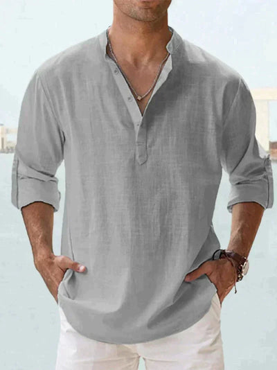 Chemise légère et polyvalente pour homme – Manches longues – Style casual chic