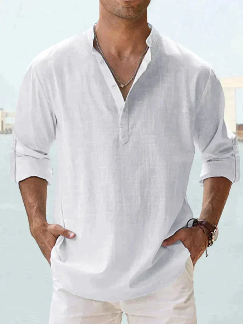 Chemise légère et polyvalente pour homme – Manches longues – Style casual chic