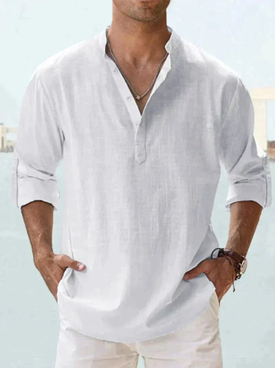 Chemise légère et polyvalente pour homme – Manches longues – Style casual chic