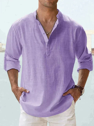 Chemise légère et polyvalente pour homme – Manches longues – Style casual chic