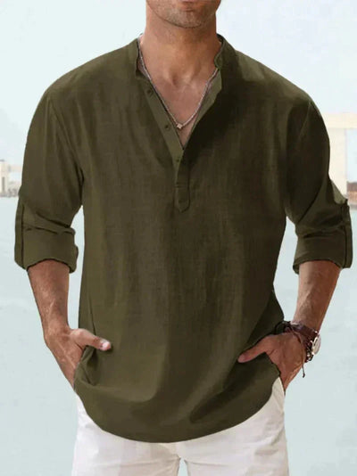 Chemise légère et polyvalente pour homme – Manches longues – Style casual chic