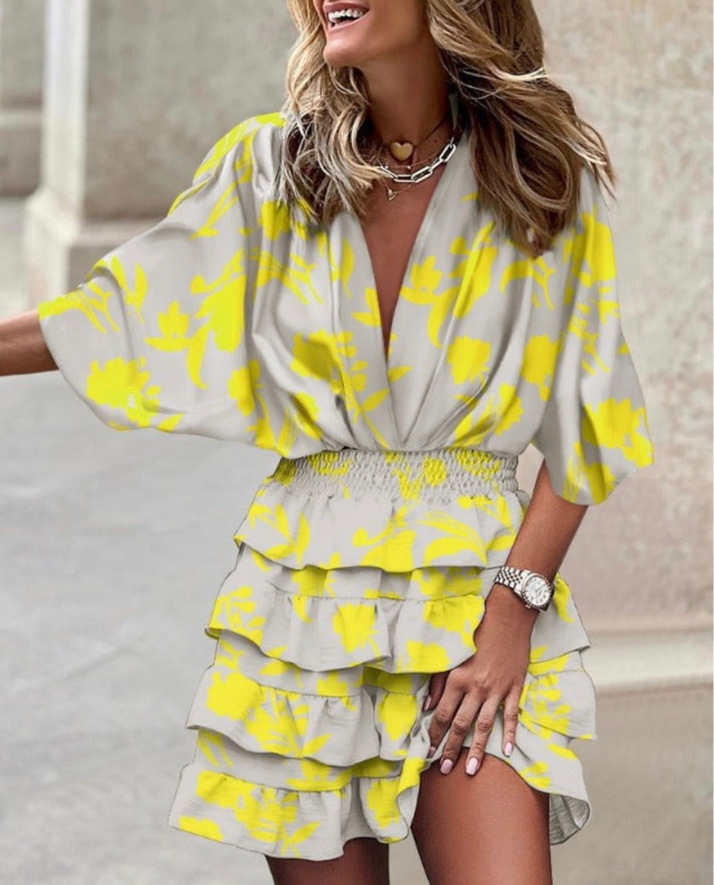 YOLANTE | Robe d'été multicolore tendance