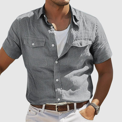 Lennard | Chemise en lin confortable et élégante au coucher du soleil