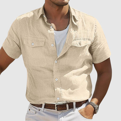 Lennard | Chemise en lin confortable et élégante au coucher du soleil