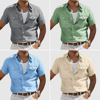 Lennard | Chemise en lin confortable et élégante au coucher du soleil