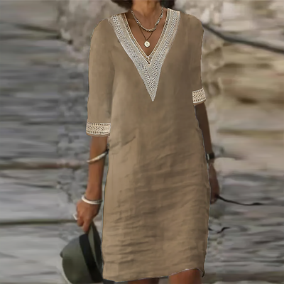 Celine | Robe d'été en Coton et Lin, Robe d'été Respirante
