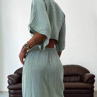 Robe femme – Robe maxi – Coupe ajustée – Col en V – Découpes – Dos nu