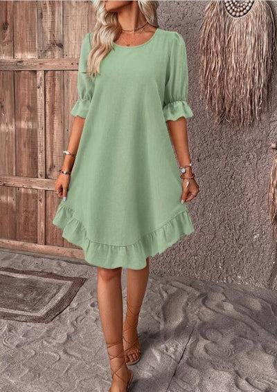 Robe d’été femme – Coupe fluide – Volants légers et tissu respirant