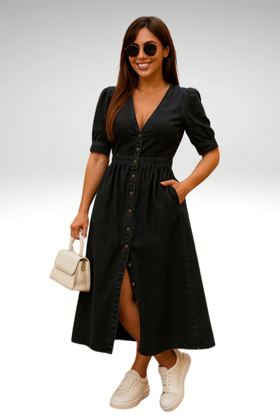 Amélie - Robe élégante en denim