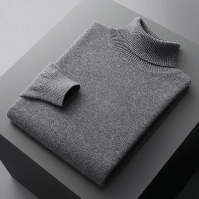 Pull Col Roulé Homme en Laine Mérinos