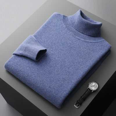 Pull Col Roulé Homme en Laine Mérinos