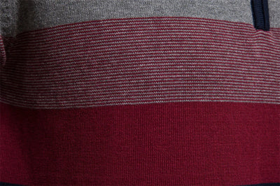 Pull homme à col zippé quart, maille coton mélangé