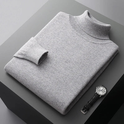 Pull Col Roulé Homme en Laine Mérinos