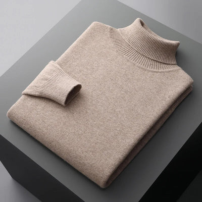 Pull Col Roulé Homme en Laine Mérinos